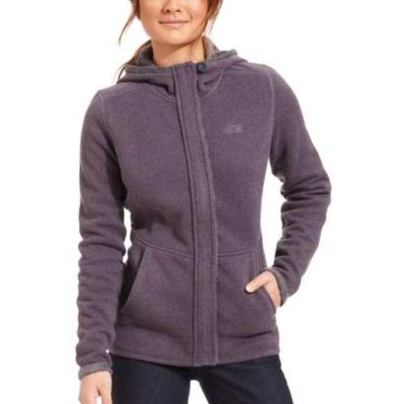 EU The North Face Banderitas Purple Fleece Hooded Jacket - Picture 1 of 14